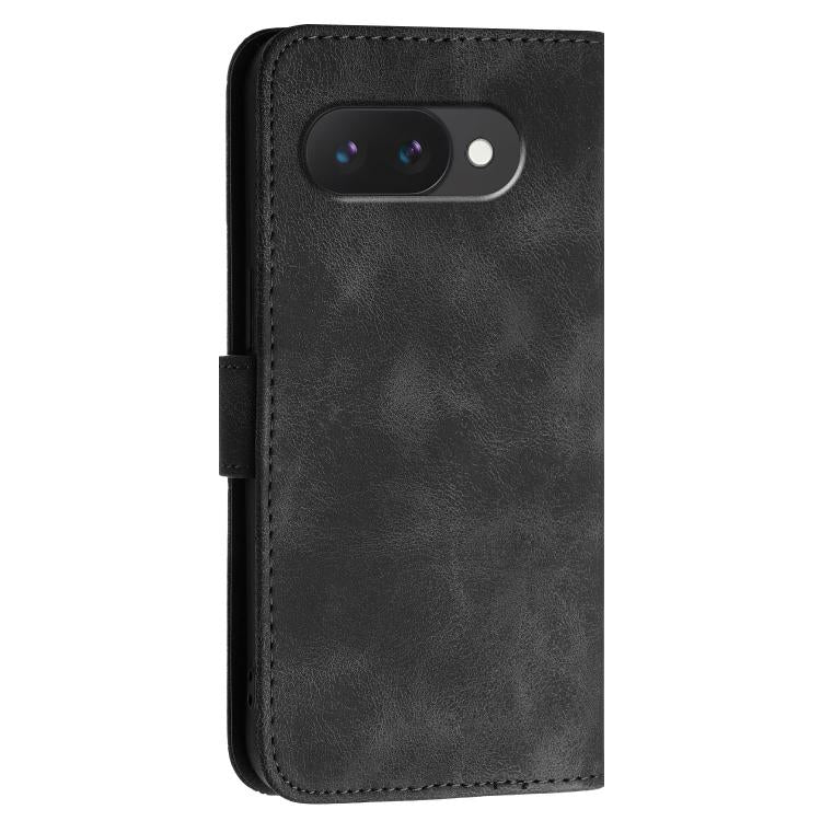 For Google Pixel 10a Grid Butterfly Embossed Pattern Leather Phone Case with Lanyard