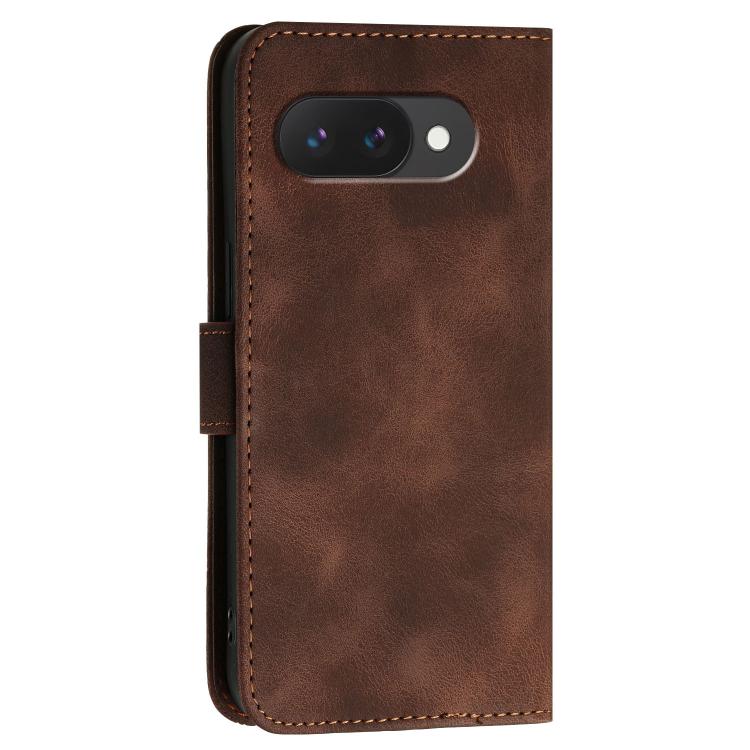 For Google Pixel 10a Grid Butterfly Embossed Pattern Leather Phone Case with Lanyard