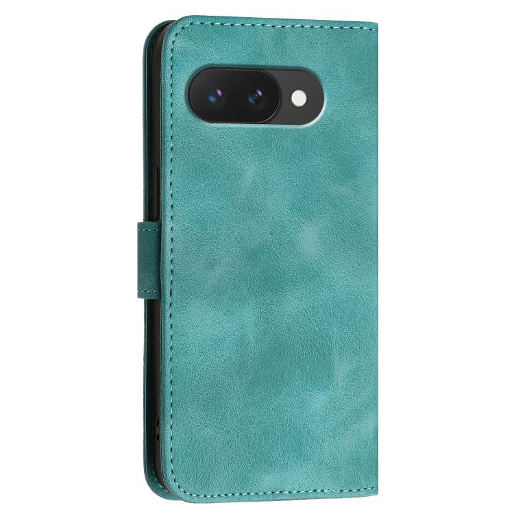 For Google Pixel 10a Grid Butterfly Embossed Pattern Leather Phone Case with Lanyard