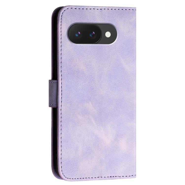 For Google Pixel 10a Grid Butterfly Embossed Pattern Leather Phone Case with Lanyard