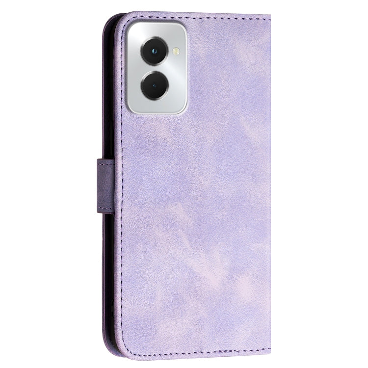 For Motorola Moto G Power 5G 2024 Grid Butterfly Embossed Pattern Leather Phone Case with Lanyard
