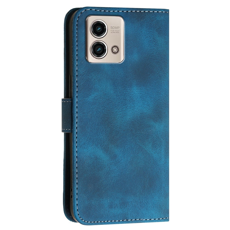 For Motorola Moto G Stylus 5G 2023 Grid Butterfly Embossed Pattern Leather Phone Case with Lanyard