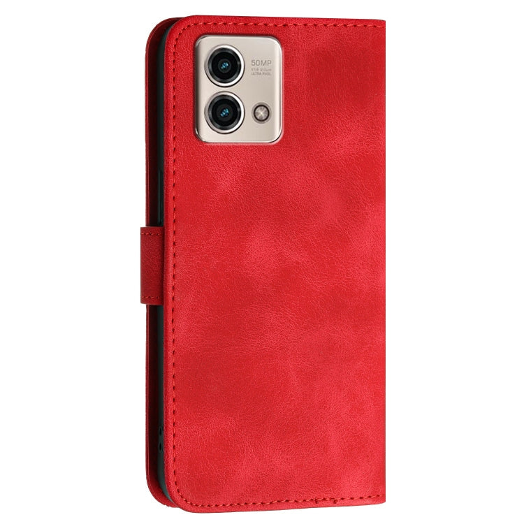 For Motorola Moto G Stylus 5G 2023 Grid Butterfly Embossed Pattern Leather Phone Case with Lanyard
