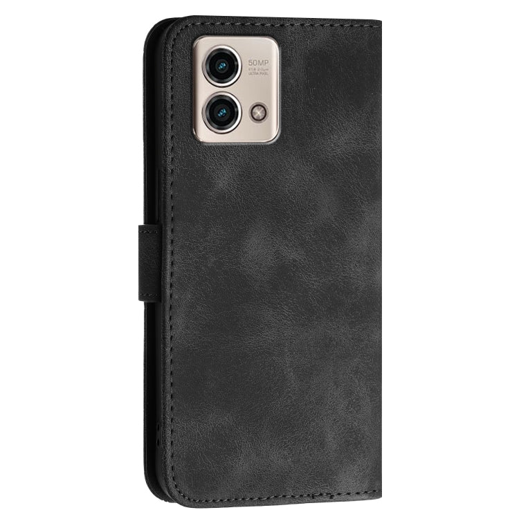 For Motorola Moto G Stylus 5G 2023 Grid Butterfly Embossed Pattern Leather Phone Case with Lanyard