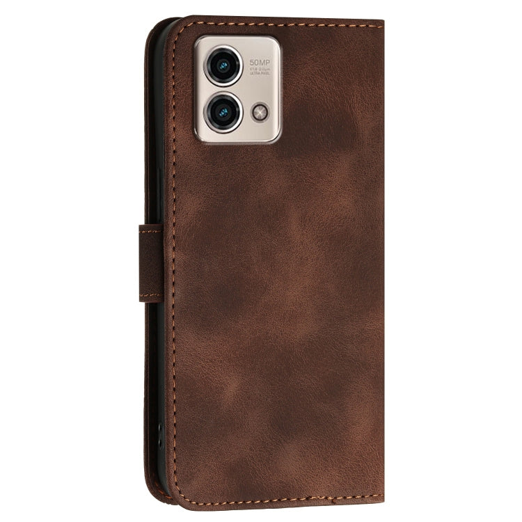 For Motorola Moto G Stylus 5G 2023 Grid Butterfly Embossed Pattern Leather Phone Case with Lanyard