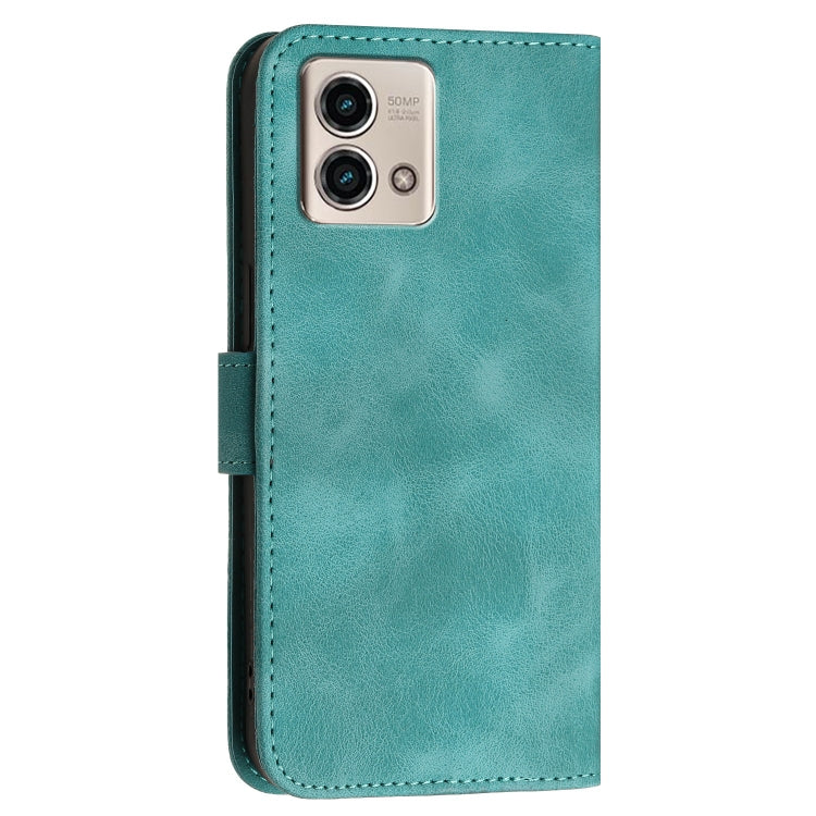 For Motorola Moto G Stylus 5G 2023 Grid Butterfly Embossed Pattern Leather Phone Case with Lanyard