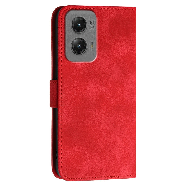 For Motorola Moto G Stylus 5G 2024 Grid Butterfly Embossed Pattern Leather Phone Case with Lanyard