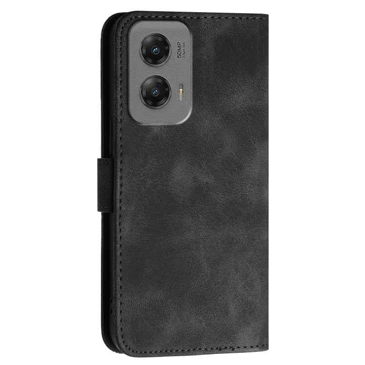 For Motorola Moto G Stylus 5G 2024 Grid Butterfly Embossed Pattern Leather Phone Case with Lanyard