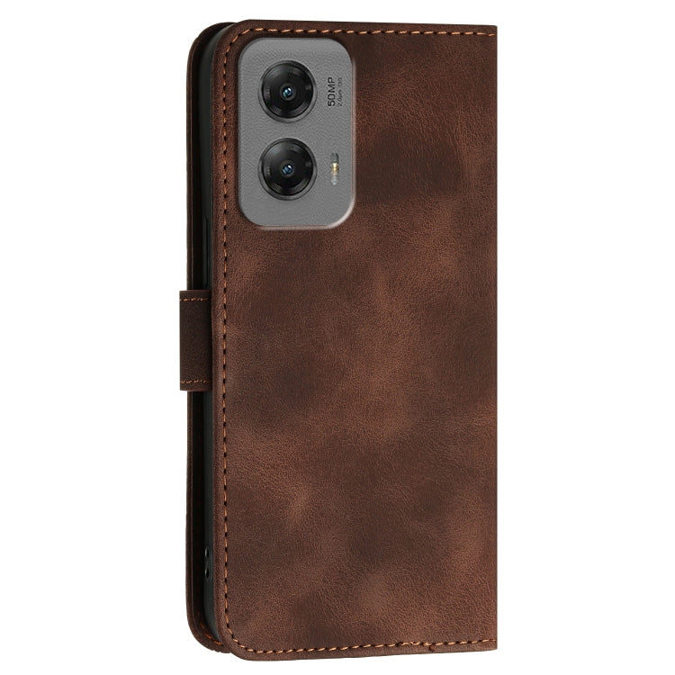 For Motorola Moto G Stylus 5G 2024 Grid Butterfly Embossed Pattern Leather Phone Case with Lanyard