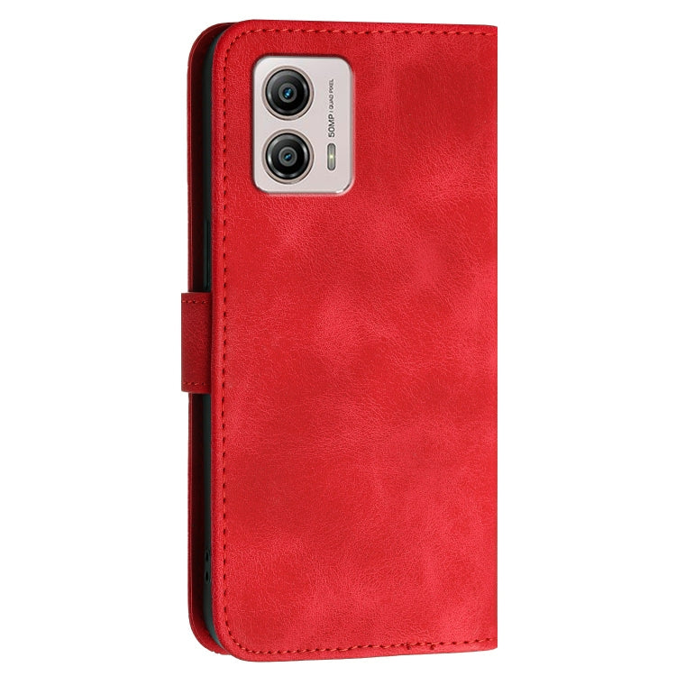 For Motorola Moto G53 / G13 / G23 Grid Butterfly Embossed Pattern Leather Phone Case with Lanyard