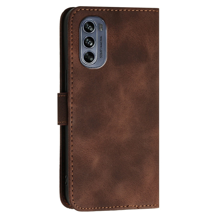 For Motorola Moto G62 5G Grid Butterfly Embossed Pattern Leather Phone Case with Lanyard