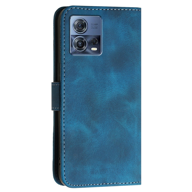 For Motorola Moto S30 Pro 5G Grid Butterfly Embossed Pattern Leather Phone Case with Lanyard