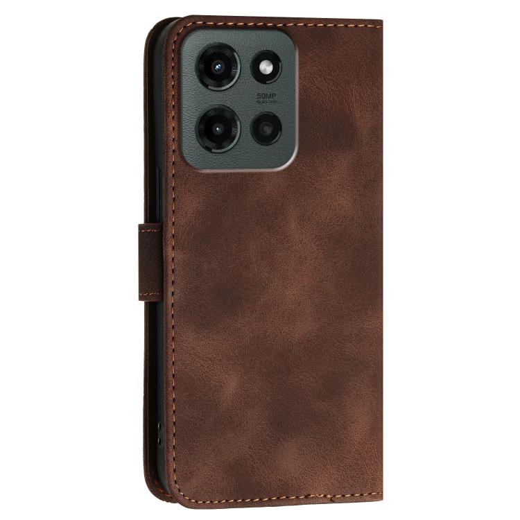 For Motorola Moto G Stylus 5G 2025 Grid Butterfly Embossed Pattern Leather Phone Case with Lanyard