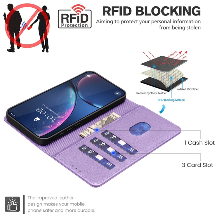 For Honor X6b Litchi Texture RFID Anti-theft Leather Phone Case