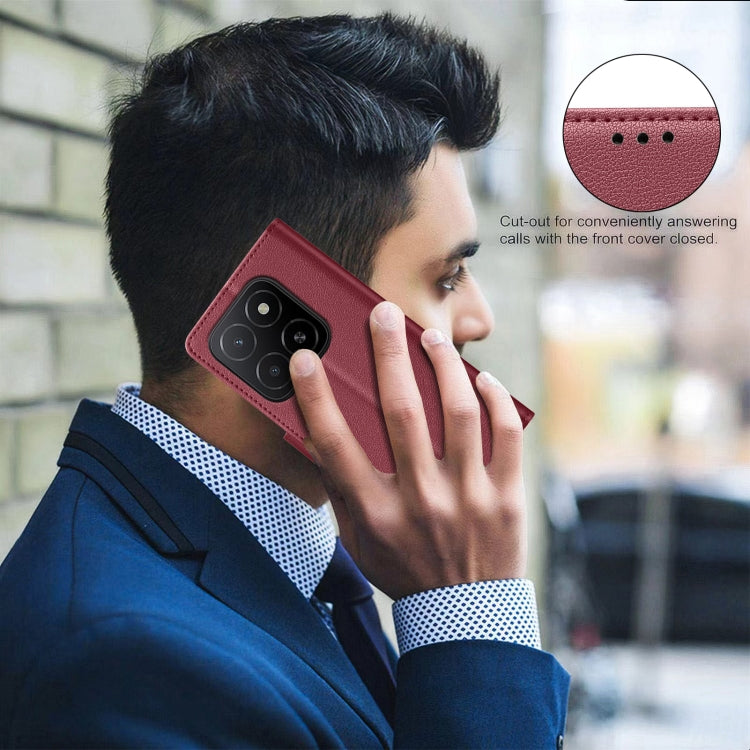 For Honor X5b Litchi Texture RFID Anti-theft Leather Phone Case