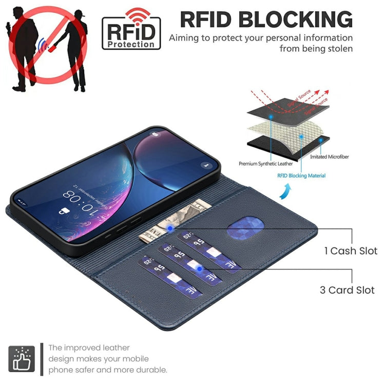 For Honor 300 Litchi Texture RFID Anti-theft Leather Phone Case