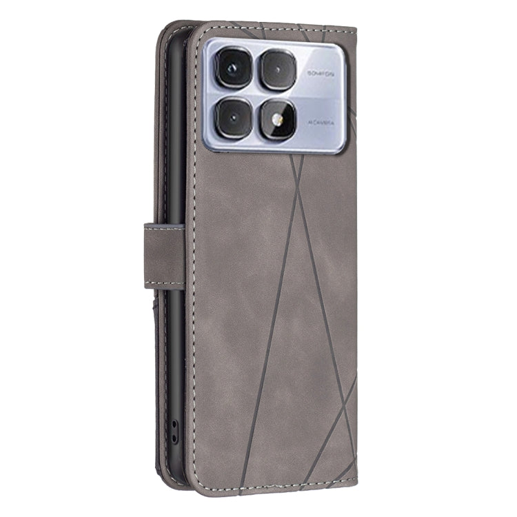 For Redmi K70 Ultra Magnetic Buckle Rhombus Texture Leather Phone Case
