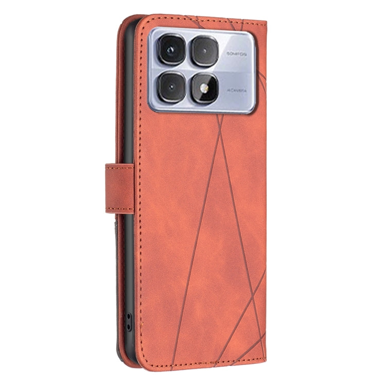 For Redmi K70 Ultra Magnetic Buckle Rhombus Texture Leather Phone Case
