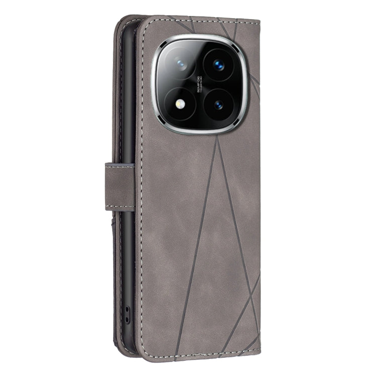 For Redmi Note 14 Pro 5G / Note 14 Pro+ 5G Magnetic Buckle Rhombus Texture Leather Phone Case