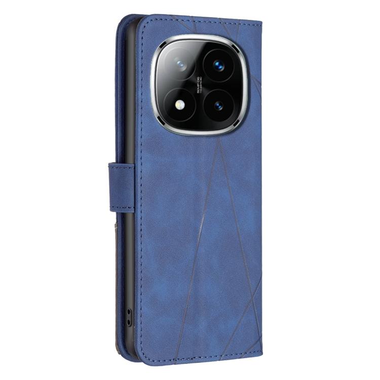 For Redmi Note 14 Pro 4G Magnetic Buckle Rhombus Texture Leather Phone Case