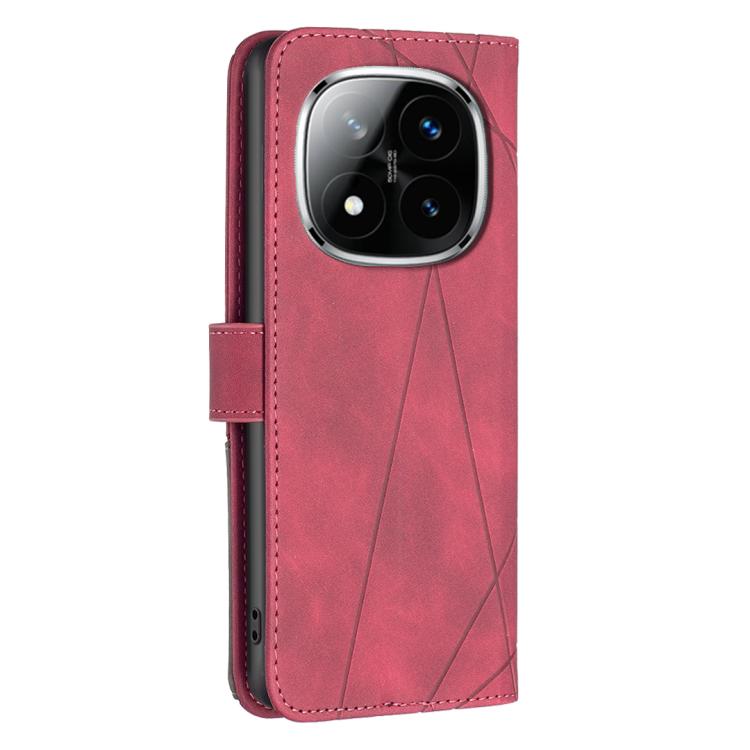 For Redmi Note 14 Pro 4G Magnetic Buckle Rhombus Texture Leather Phone Case