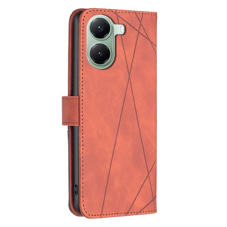 For Redmi Turbo 4 Magnetic Buckle Rhombus Texture Leather Phone Case