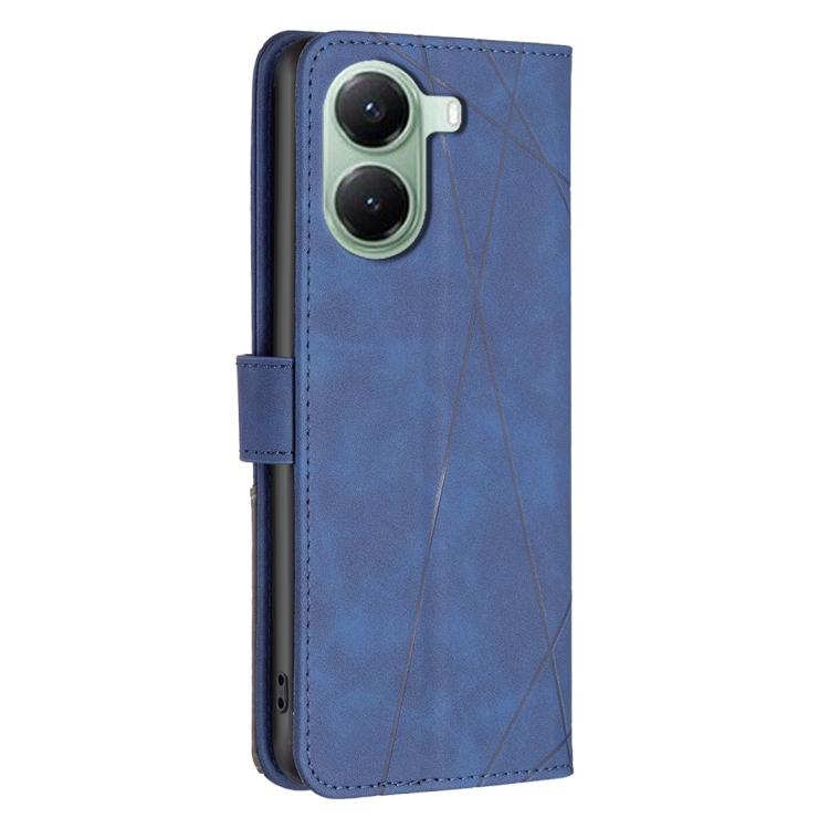 For Redmi Turbo 4 Magnetic Buckle Rhombus Texture Leather Phone Case