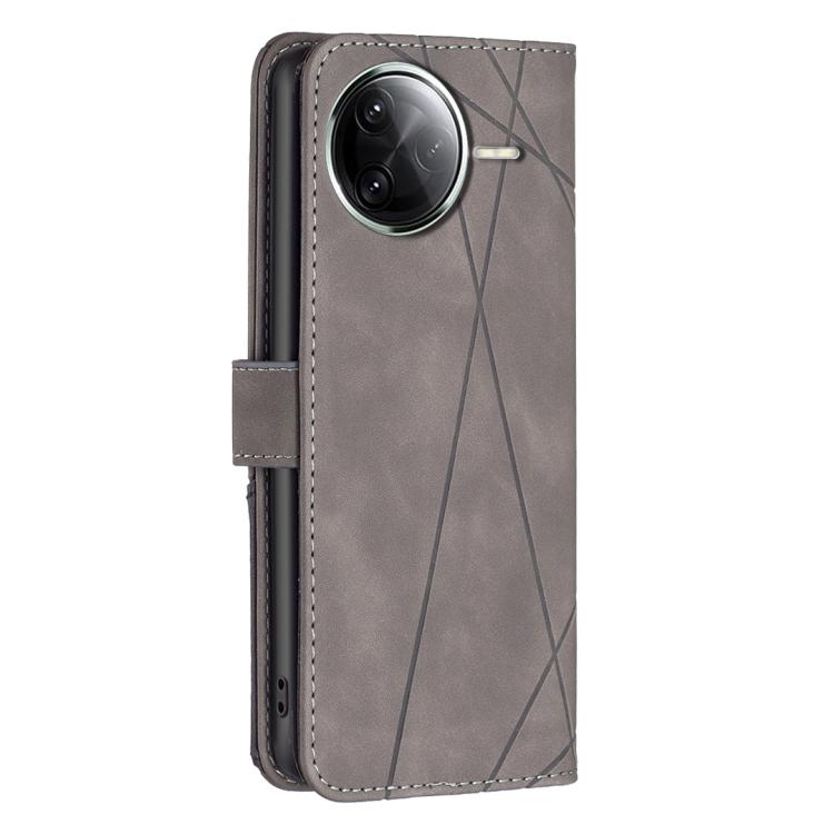 For Redmi K80 / K80 Pro Magnetic Buckle Rhombus Texture Leather Phone Case