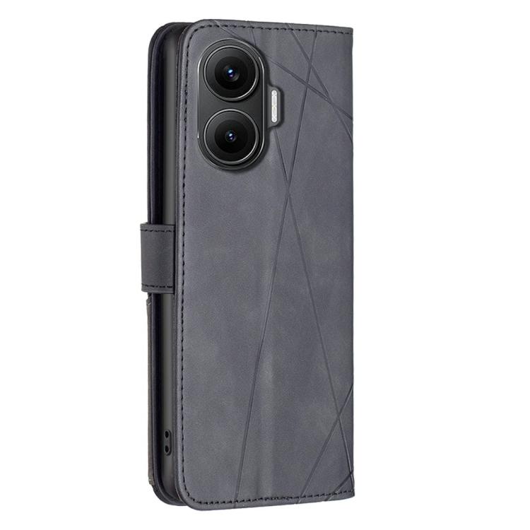 For Redmi Turbo 4 Pro Magnetic Buckle Rhombus Texture Leather Phone Case