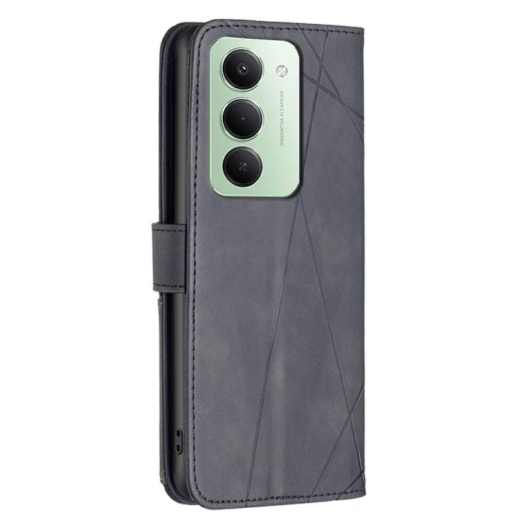 For Redmi 15 5G Global / 15 4G SEA 169.5mm Magnetic Buckle Rhombus Texture Leather Phone Case