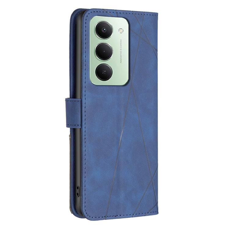 For Redmi 15 5G Global / 15 4G SEA 169.5mm Magnetic Buckle Rhombus Texture Leather Phone Case