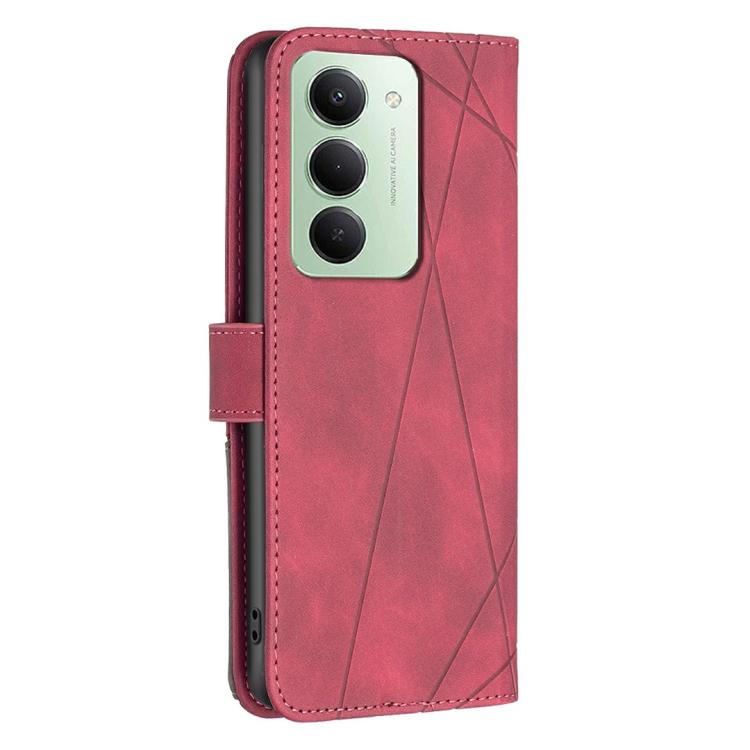 For Redmi 15 5G Global / 15 4G SEA 169.5mm Magnetic Buckle Rhombus Texture Leather Phone Case