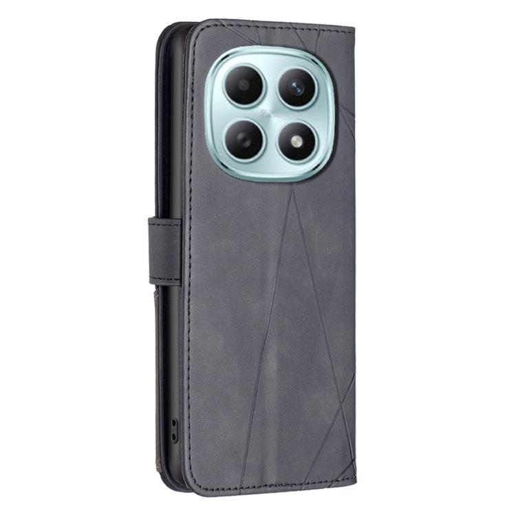 For Redmi Note 15 Pro 4G Global 163.2mm Magnetic Buckle Rhombus Texture Leather Phone Case