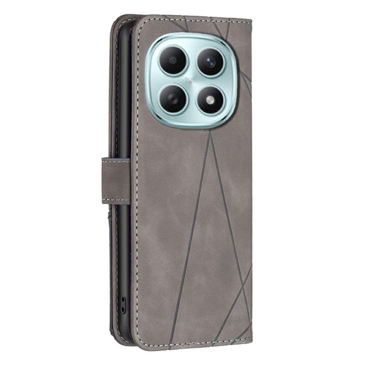 For Redmi Note 15 Pro 4G Global 163.2mm Magnetic Buckle Rhombus Texture Leather Phone Case