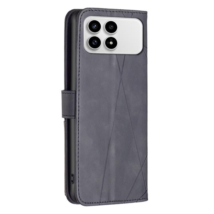 For Redmi K90/Poco F8 Pro Magnetic Buckle Rhombus Texture Leather Phone Case