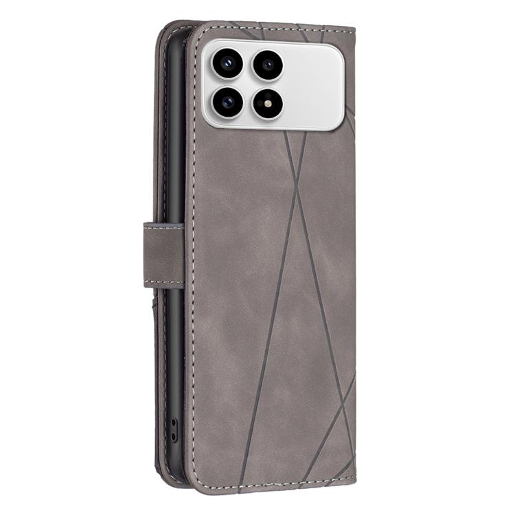 For Redmi K90/Poco F8 Pro Magnetic Buckle Rhombus Texture Leather Phone Case