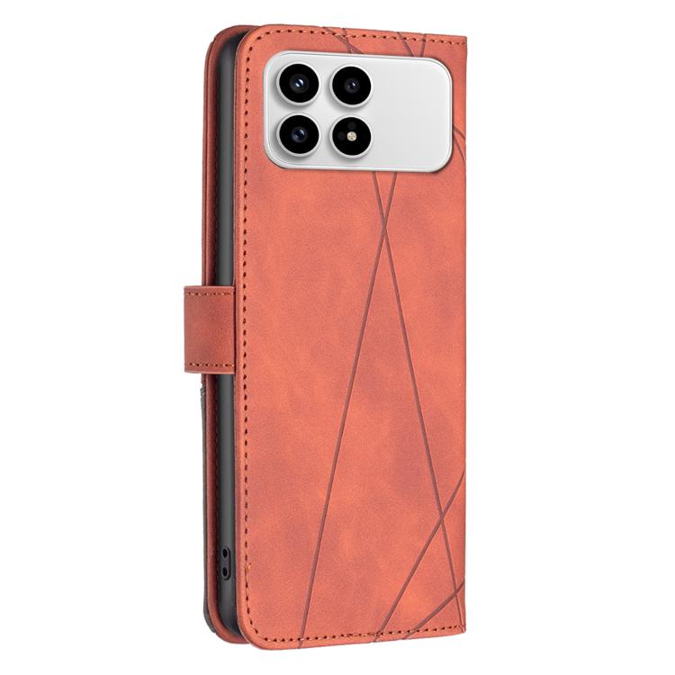 For Redmi K90/Poco F8 Pro Magnetic Buckle Rhombus Texture Leather Phone Case
