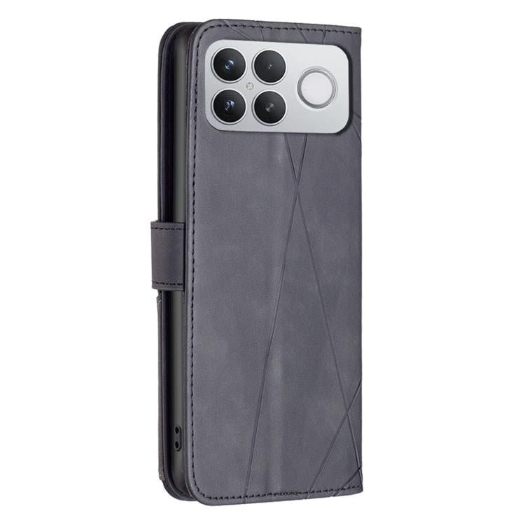 For Redmi K90 Pro Max/Poco F8 Ultra Magnetic Buckle Rhombus Texture Leather Phone Case
