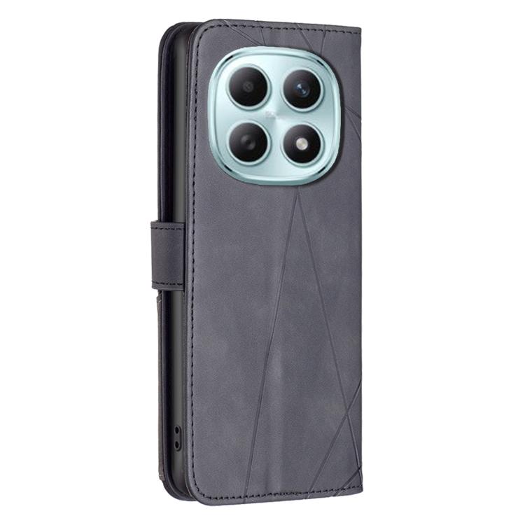 For Redmi Note 15 5G Global 164mm Magnetic Buckle Rhombus Texture Leather Phone Case
