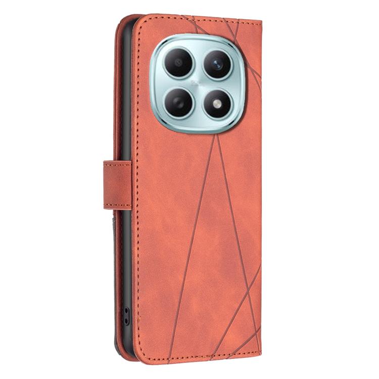 For Redmi Note 15 5G Global 164mm Magnetic Buckle Rhombus Texture Leather Phone Case