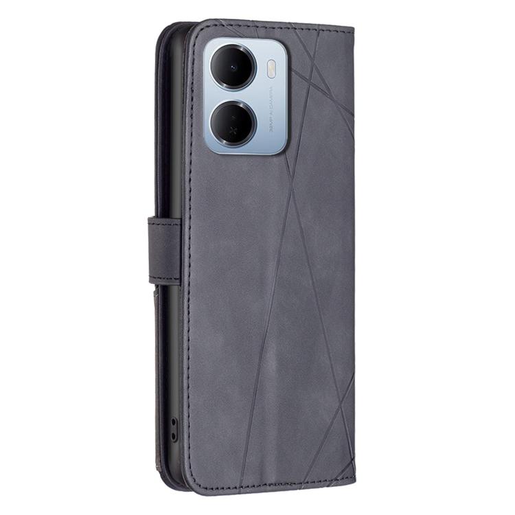 For Redmi 15a 5G Magnetic Buckle Rhombus Texture Leather Phone Case