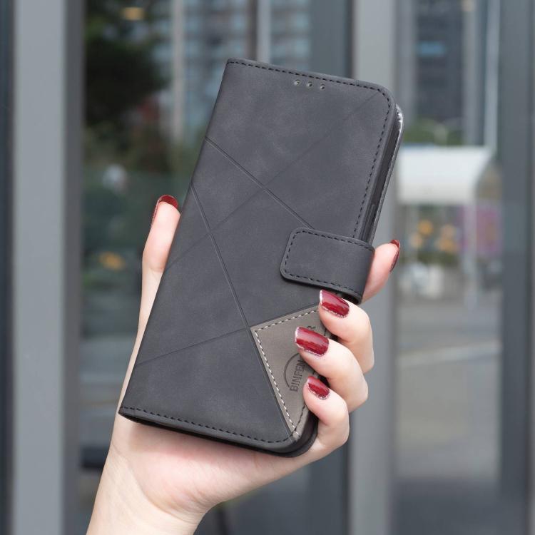 For Redmi 15a 5G Magnetic Buckle Rhombus Texture Leather Phone Case