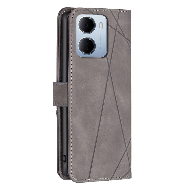 For Redmi 15a 5G Magnetic Buckle Rhombus Texture Leather Phone Case