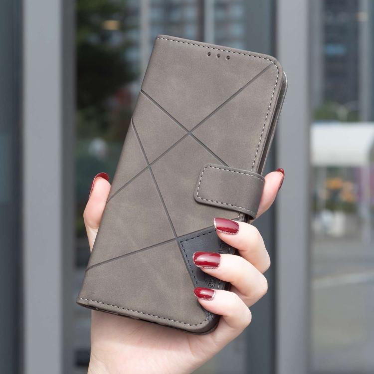 For Redmi 15a 5G Magnetic Buckle Rhombus Texture Leather Phone Case