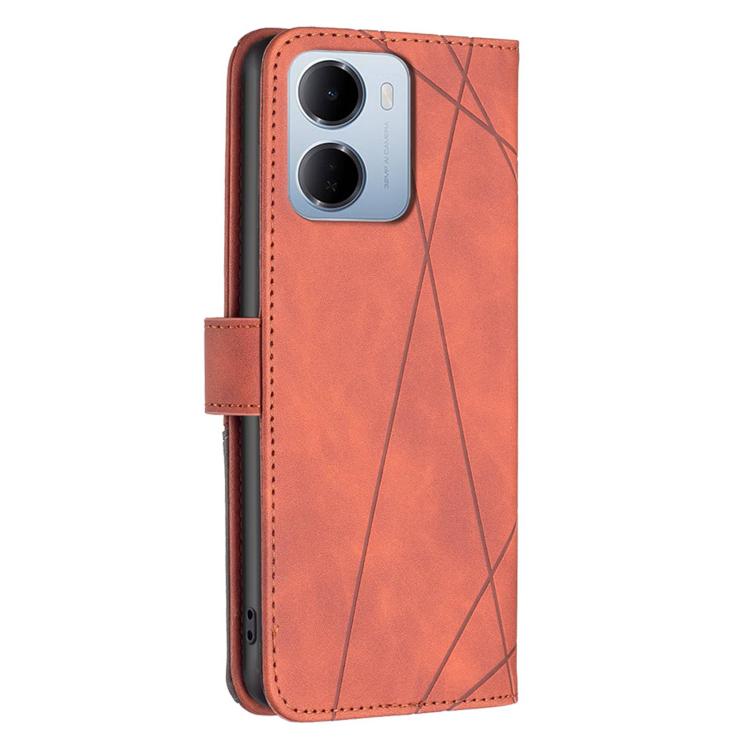 For Redmi 15a 5G Magnetic Buckle Rhombus Texture Leather Phone Case