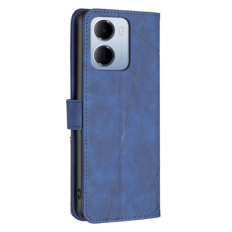 For Redmi 15a 5G Magnetic Buckle Rhombus Texture Leather Phone Case