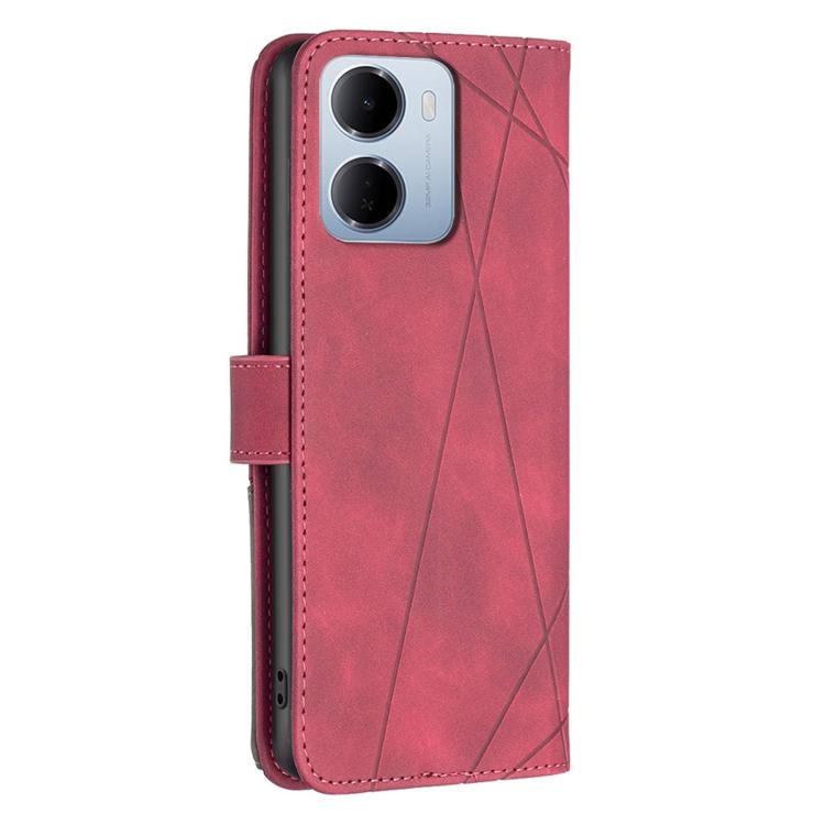 For Redmi 15a 5G Magnetic Buckle Rhombus Texture Leather Phone Case