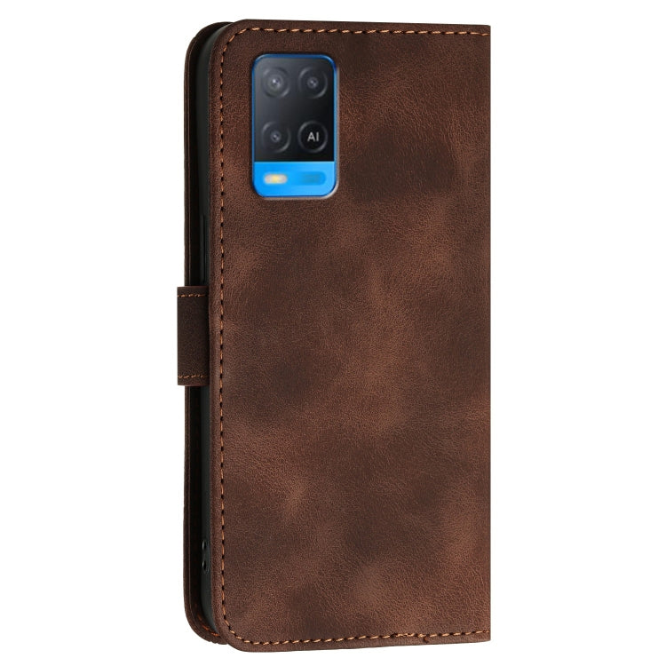 For OPPO A54 5G / A74 5G Grid Butterfly Embossed Pattern Leather Phone Case with Lanyard