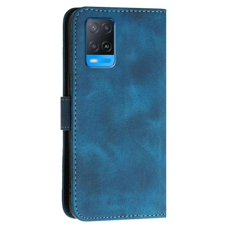 For OPPO A93 5G Grid Butterfly Embossed Pattern Leather Phone Case with Lanyard