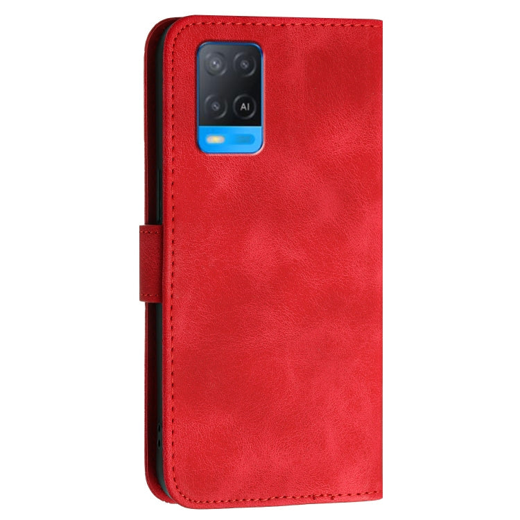 For OPPO A93 5G Grid Butterfly Embossed Pattern Leather Phone Case with Lanyard